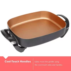 Electric Skillets & Indoor Grills Boyel Living 16 In. X 12 In. X 3.15 In. 8 Qt Copper Professional Non-Stick Copper Electric Skillet Jumbo -Costway Shop copper boyel living electric skillets el43807 fa 1000