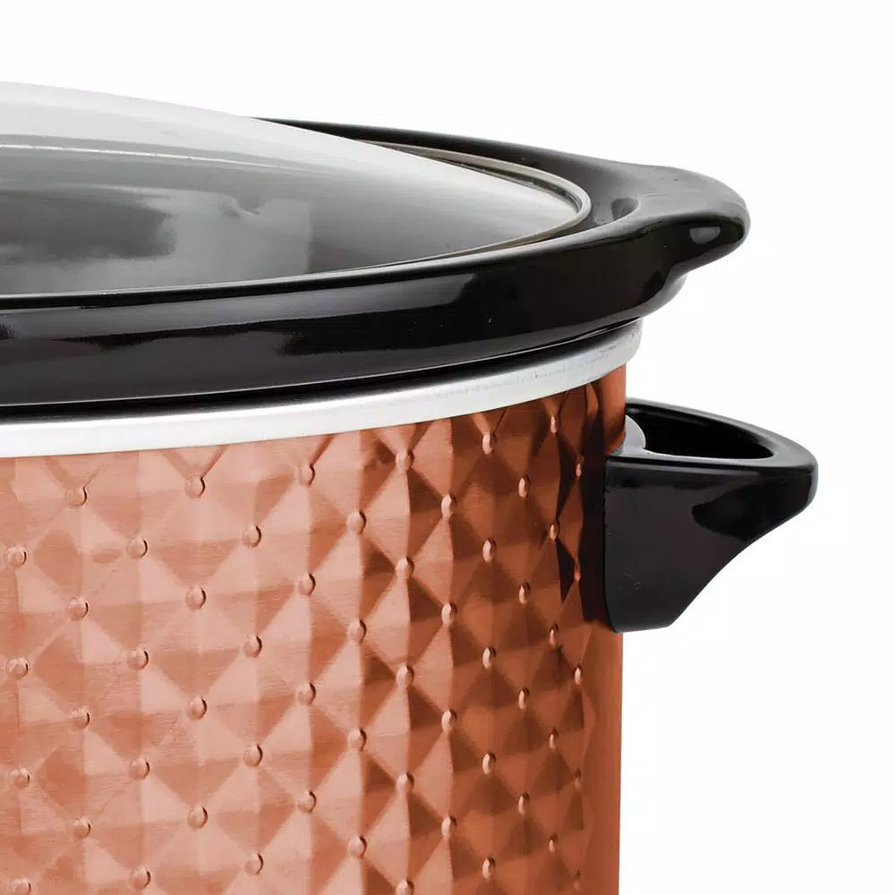 Cookers Brentwood Appliances Diamond 7 Qt. Copper Slow Cooker With Tempered Glass Lid 5 Cookers Brentwood Appliances Diamond 7 Qt. Copper Slow Cooker With Tempered Glass Lid - Image 3