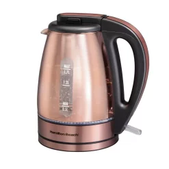 Electric Kettles Hamilton Beach 7-Cup Copper Glass Cordless Electric Kettle