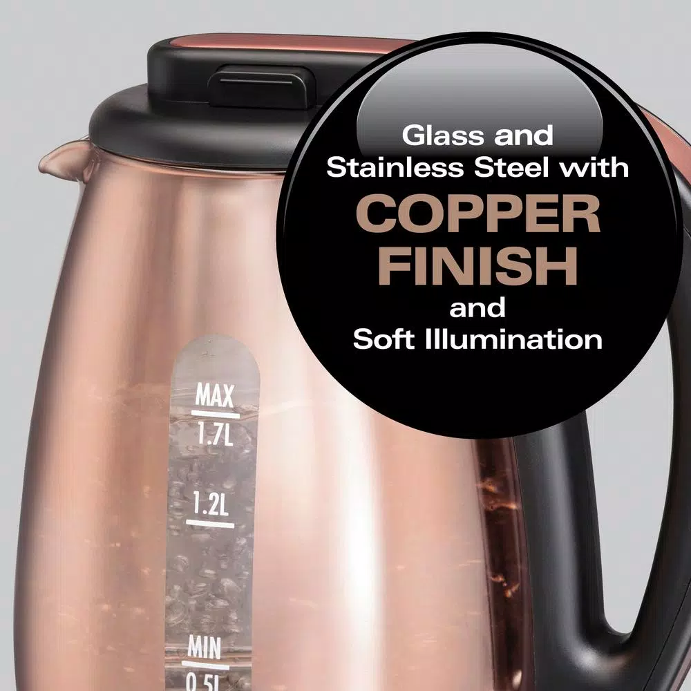 Hamilton Beach 7-Cup Copper Glass Cordless Electric Kettle Electric Kettles Hamilton Beach 7-Cup Copper Glass Cordless Electric Kettle -Costway Shop copper hamilton beach electric kettles 40876 c3 1000