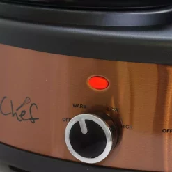 Cookers MegaChef Triple 4.5 Qt. Copper Slow Cooker With Glass Lids -Costway Shop copper megachef slow cookers 985109462m 44 1000