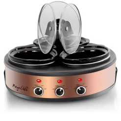 Cookers MegaChef Triple 4.5 Qt. Copper Slow Cooker With Glass Lids -Costway Shop copper megachef slow cookers 985109462m 4f 1000