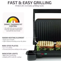 Electric Skillets & Indoor Grills Ovente Copper Electric Panini Press Grill, 2-Slice 1000-Watt Heating Plate, Drip Tray Included -Costway Shop copper ovente panini presses gp0620co 4f 1000