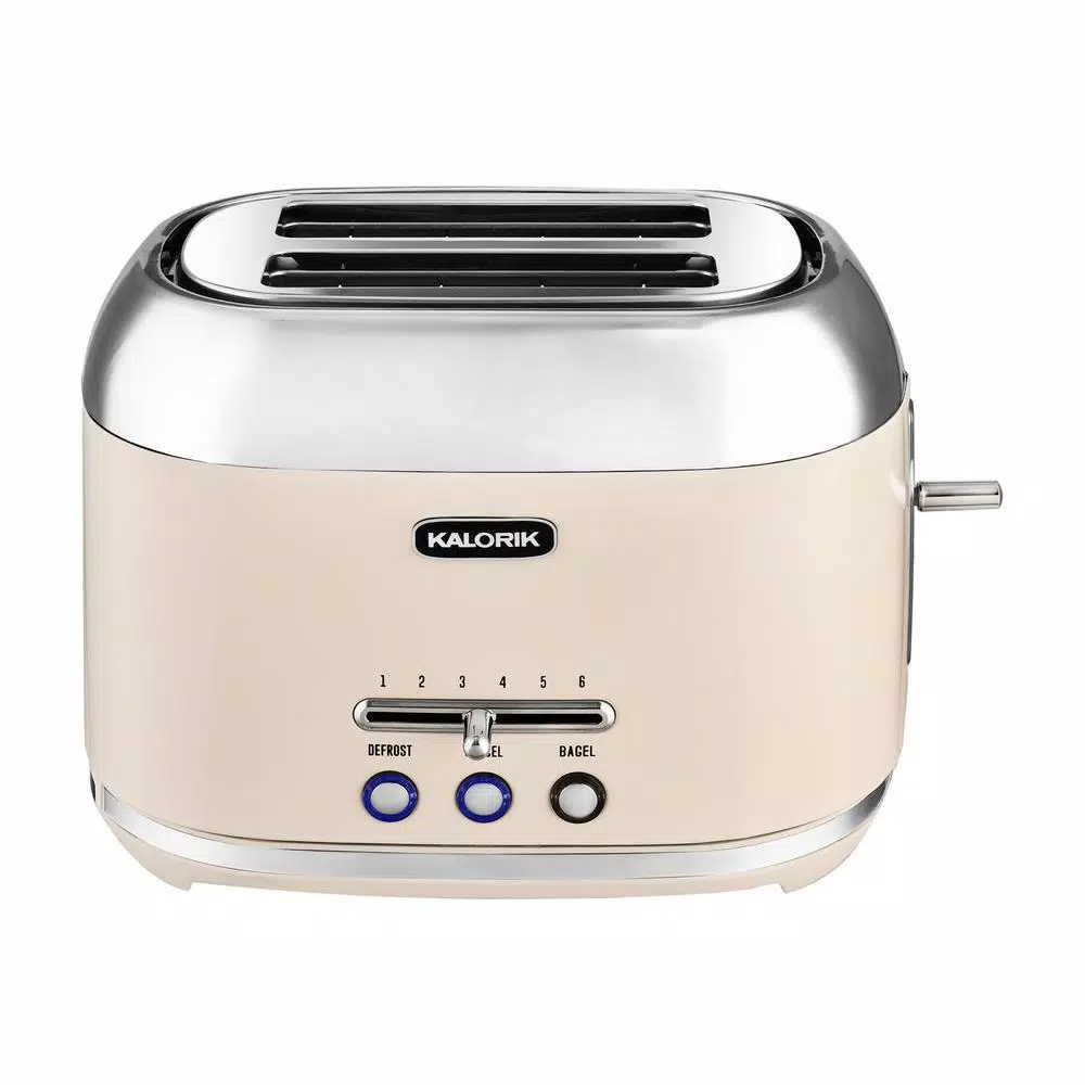 KALORIK Retro 2-Slice Cream Wide Slot Toaster Toasters KALORIK Retro 2-Slice Cream Wide Slot Toaster -Costway Shop cream kalorik pop up toasters to 46083 cr 64 1000