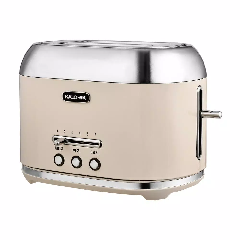 KALORIK Retro 2-Slice Cream Wide Slot Toaster Toasters KALORIK Retro 2-Slice Cream Wide Slot Toaster -Costway Shop cream kalorik pop up toasters to 46083 cr c3 1000