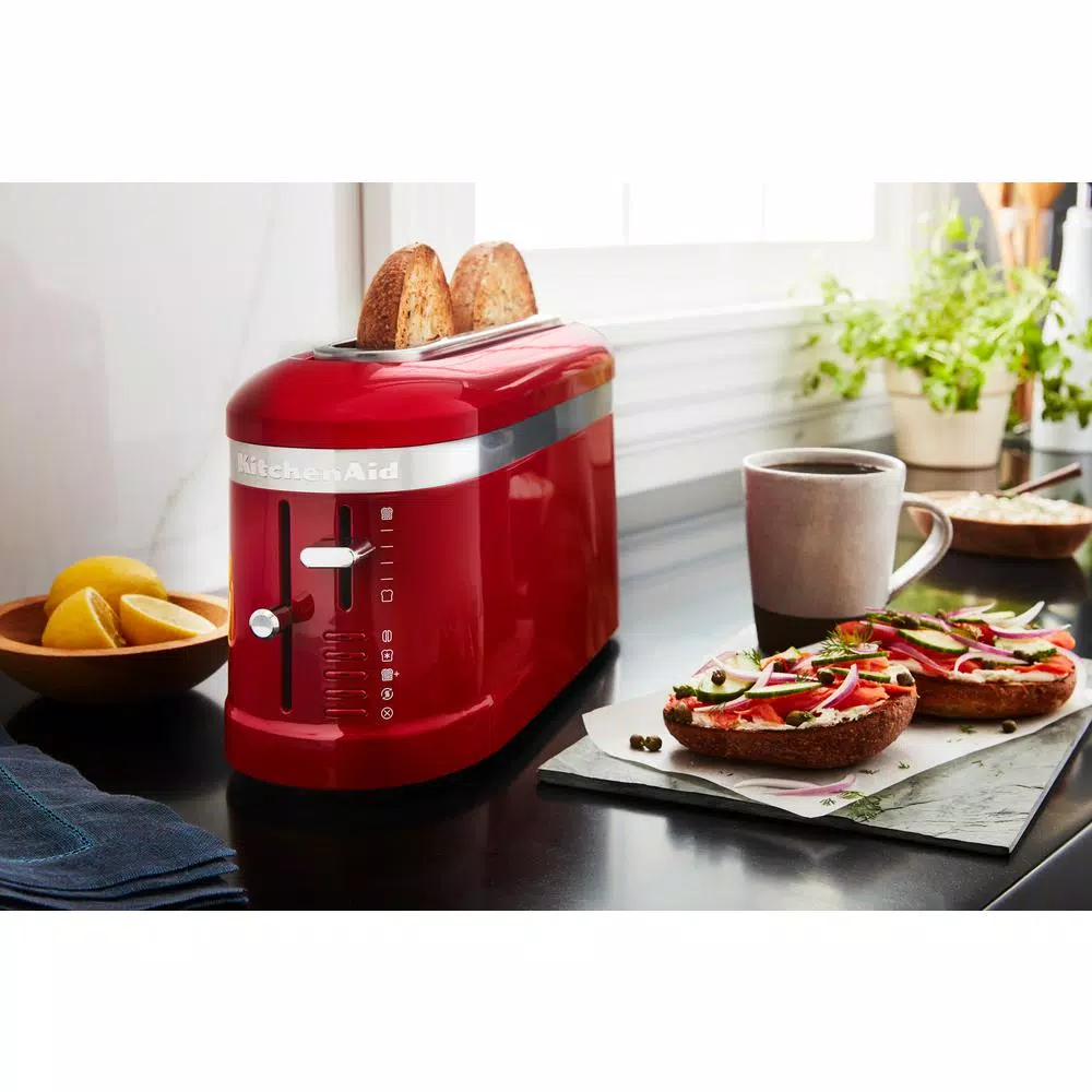 KitchenAid 2-Slice Empire Red Long Slot Toaster with High-Lift Lever Toasters KitchenAid 2-Slice Empire Red Long Slot Toaster With High-Lift Lever -Costway Shop empire red kitchenaid pop up toasters kmt3115er c3 1000