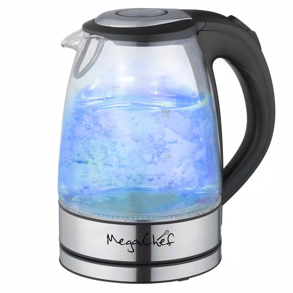 MegaChef MegaChef 7 Cups 1.7 l Glass and Stainless Steel Electric Tea Kettle Electric Kettles MegaChef MegaChef 7 Cups 1.7 L Glass And Stainless Steel Electric Tea Kettle -Costway Shop glass and stainless steel megachef electric kettles 98596272m 64 1000