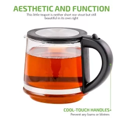 Electric Kettles Ovente 3.4-Cup Black Glass Tea Kettle With Tea Infuser For Loose-Leaf Tea, Compatible With KG612S (FGK27B) 9 Electric Kettles Ovente 3.4-Cup Black Glass Tea Kettle With Tea Infuser For Loose-Leaf Tea, Compatible With KG612S (FGK27B) -Costway Shop glass ovente electric kettles fgk27b 44 1000