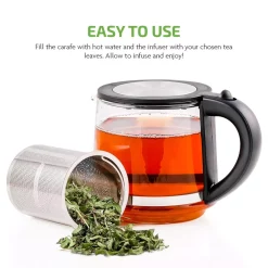 Electric Kettles Ovente 3.4-Cup Black Glass Tea Kettle With Tea Infuser For Loose-Leaf Tea, Compatible With KG612S (FGK27B) 6 Electric Kettles Ovente 3.4-Cup Black Glass Tea Kettle With Tea Infuser For Loose-Leaf Tea, Compatible With KG612S (FGK27B) -Costway Shop glass ovente electric kettles fgk27b c3 1000