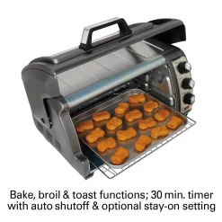Toasters Hamilton Beach Easy Reach 1400 W 6-Slice Gray Convection Toaster Oven With Built-In Timer -Costway Shop gray hamilton beach toaster ovens 31126d 44 1000