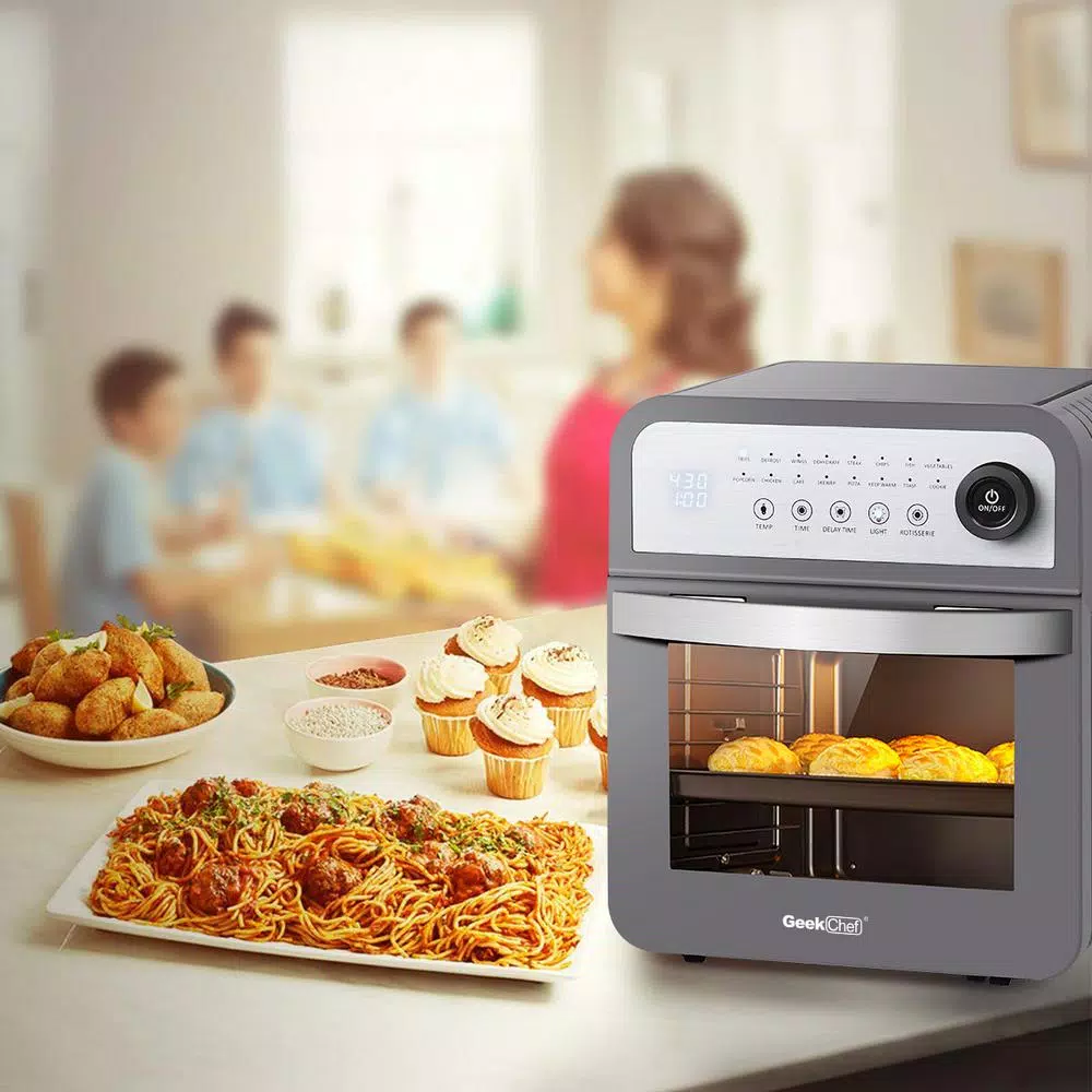 Boyel Living 13 Qt. Gray Stainless Steel Air Fryer Oven with Rotisserie and Dehydrator, 8 Cooking Accessories Kits Air Fryers Boyel Living 13 Qt. Gray Stainless Steel Air Fryer Oven With Rotisserie And Dehydrator, 8 Cooking Accessories Kits -Costway Shop grey boyel living air fryers gbk gaf12 44 1000