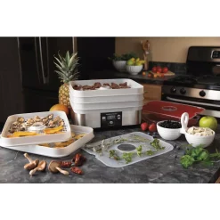 Food Processing Hamilton Beach 5-Tray Grey Food Dehydrator Stackable Drying Trays -Costway Shop grey hamilton beach dehydrators 32100a 76 1000