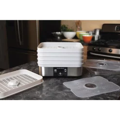 Food Processing Hamilton Beach 5-Tray Grey Food Dehydrator Stackable Drying Trays -Costway Shop grey hamilton beach dehydrators 32100a fa 1000