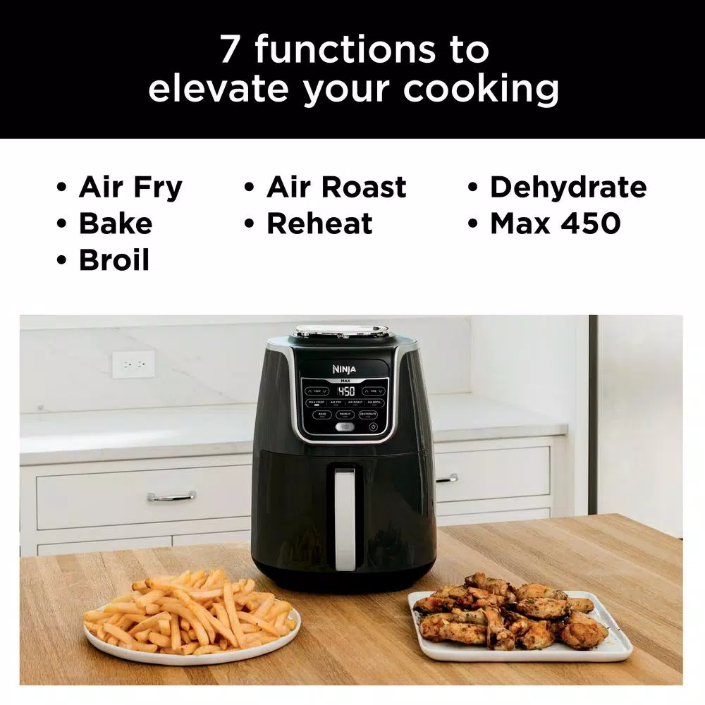 NINJA 5.5 Qt. Grey XL Ninja Air Fryer Max Air Fryers NINJA 5.5 Qt. Grey XL Ninja Air Fryer Max -Costway Shop grey ninja air fryers af161 4f 1000