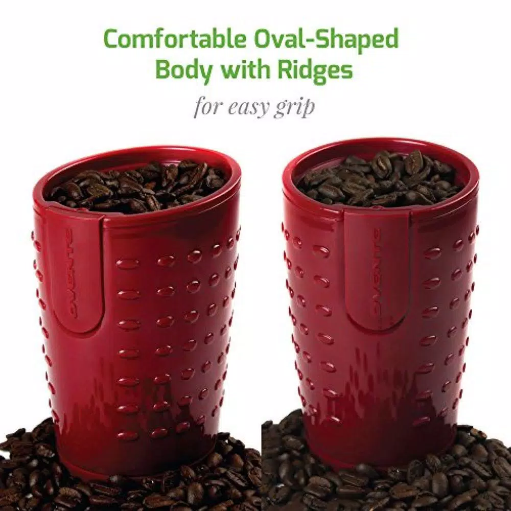 Ovente 2.5 oz. Maroon One-Touch Electric Coffee Grinder with Transparent Easy Open Lid and Stainless Steel Blades Coffee Makers Ovente 2.5 Oz. Maroon One-Touch Electric Coffee Grinder With Transparent Easy Open Lid And Stainless Steel Blades -Costway Shop maroon ovente coffee grinders cg225m fa 1000