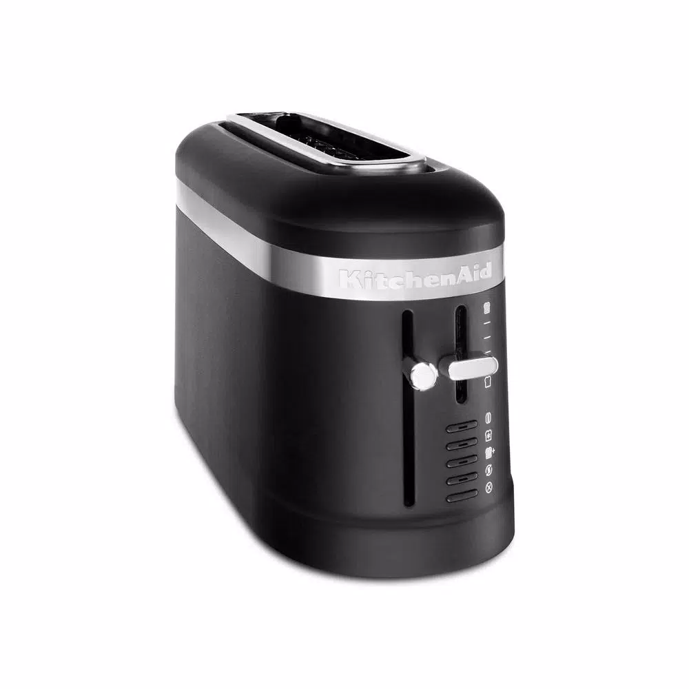 KitchenAid 4-Slice Matte Black Long Slot Toaster with High-Lift Lever Toasters KitchenAid 4-Slice Matte Black Long Slot Toaster With High-Lift Lever -Costway Shop matte black kitchenaid pop up toasters kmt5115bm 4f 1000