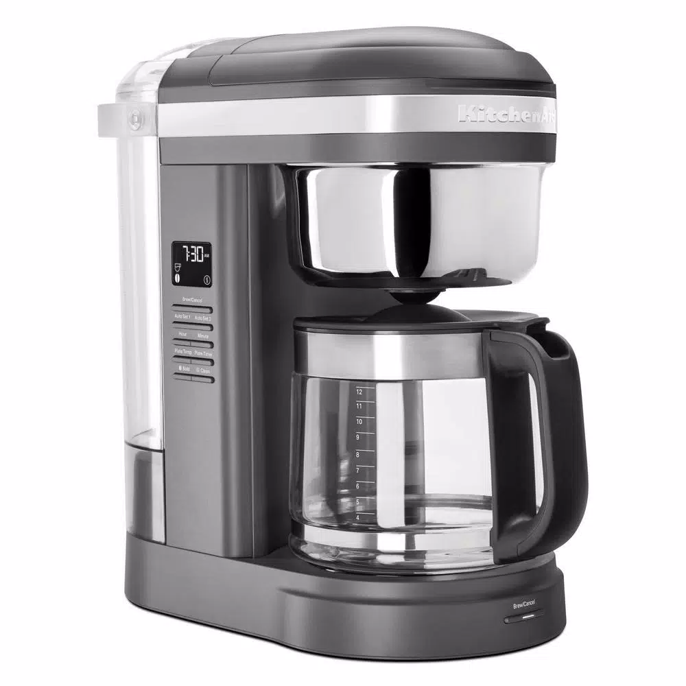 KitchenAid 12-Cup Drip Grey Coffee Maker with Spiral Showerhead Matte Charcoal Coffee Makers KitchenAid 12-Cup Drip Grey Coffee Maker With Spiral Showerhead Matte Charcoal -Costway Shop matte charcoal grey kitchenaid drip coffee makers kcm1209dg 64 1000
