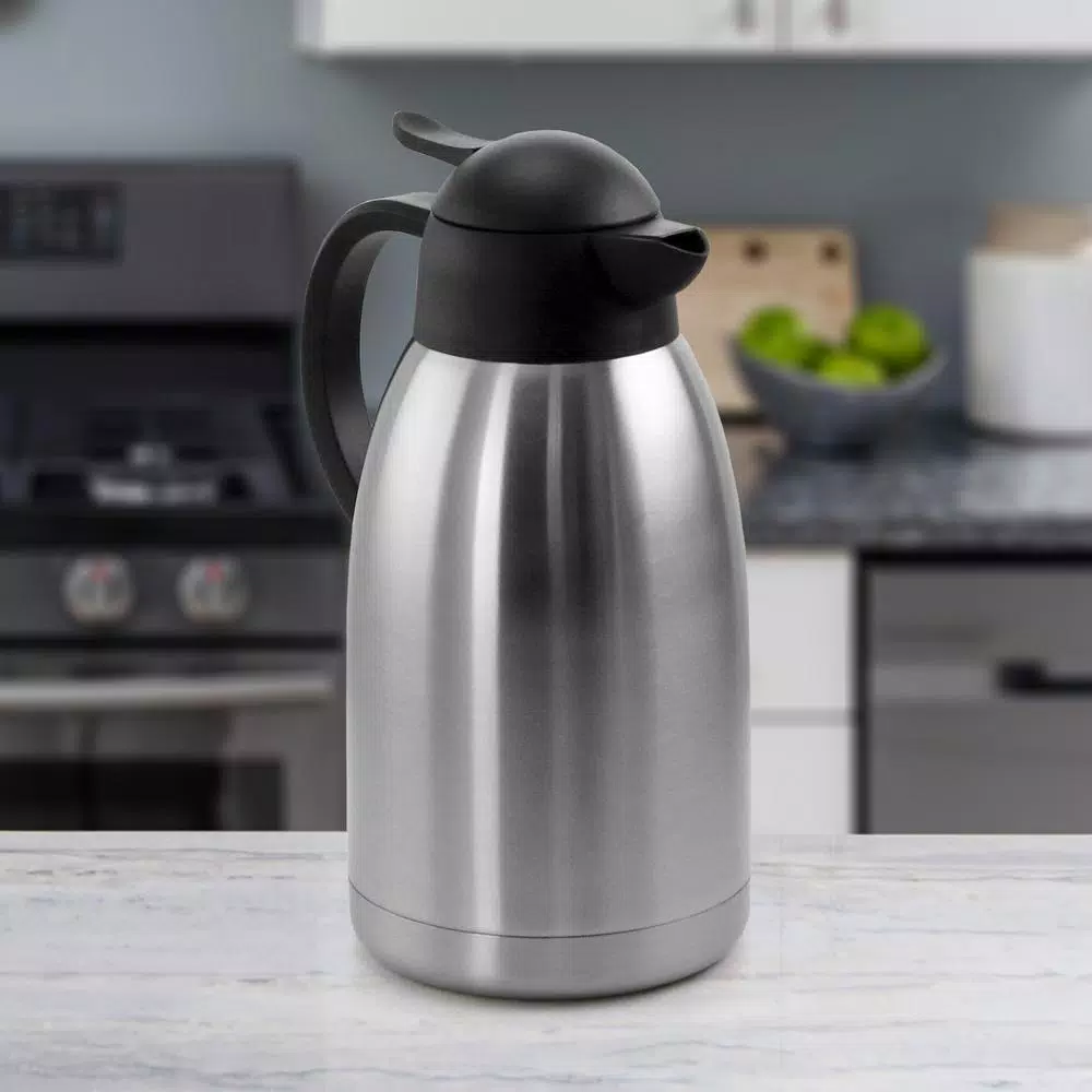 MegaChef 67.6 fl. oz. Stainless Steel Thermal Carafe with Black LID Coffee Makers MegaChef 67.6 Fl. Oz. Stainless Steel Thermal Carafe With Black LID -Costway Shop megachef coffee carafes 985112000m 31 1000