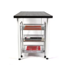 Coffee Makers Mind Reader Roll 3-Shelf Rolling Silver Metal Mesh Coffee Cart -Costway Shop mind reader coffee accessories 3tbathcart sil 44 1000