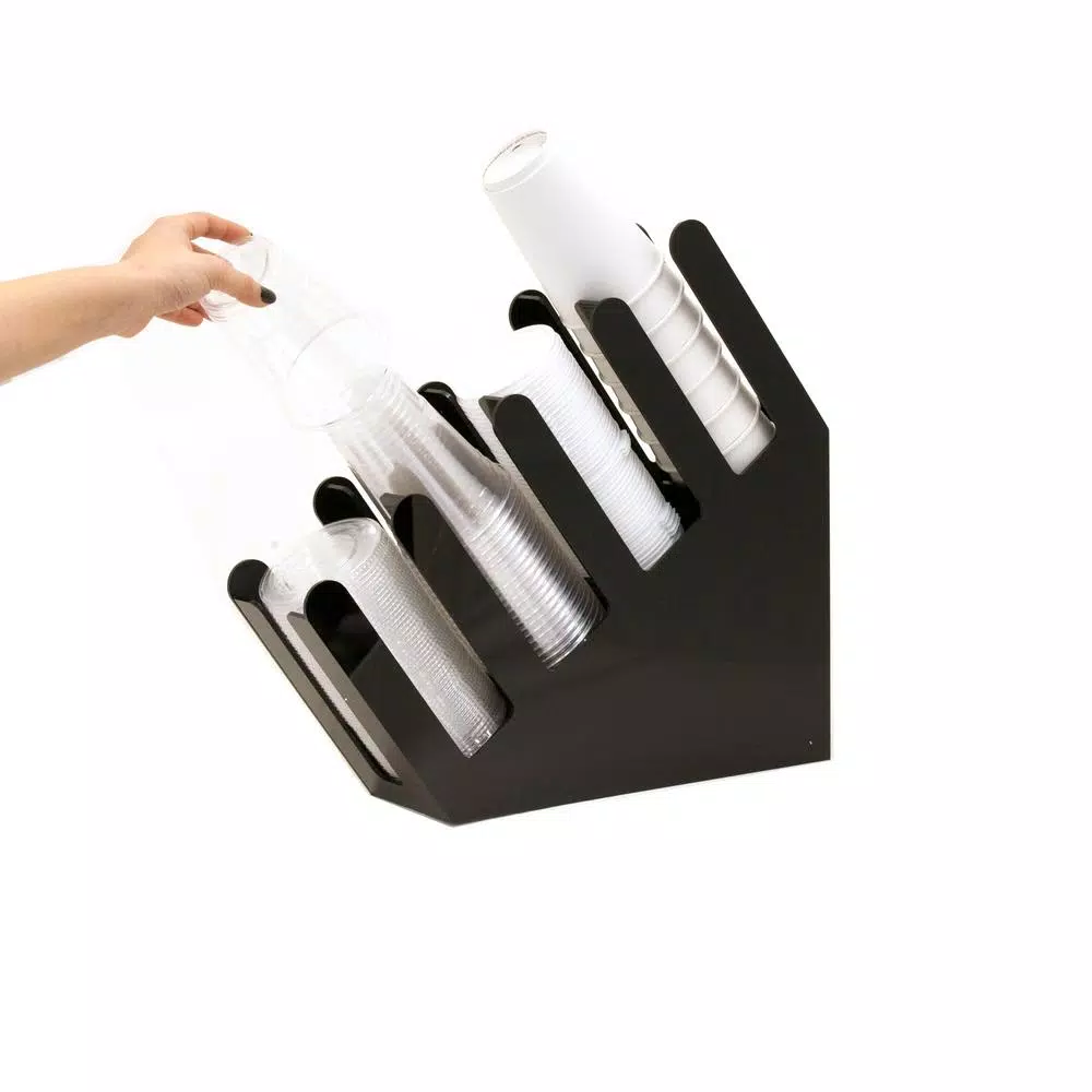 Mind Reader Fancy 80-Cup 4-Compartment Black Acrylic Condiment Organizer Coffee Makers Mind Reader Fancy 80-Cup 4-Compartment Black Acrylic Condiment Organizer -Costway Shop mind reader coffee accessories 4acuphold blk 31 1000