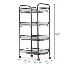 Coffee Makers Mind Reader Roll 4-Shelf Rolling Black Metal Mesh Coffee Cart 14 Coffee Makers Mind Reader Roll 4-Shelf Rolling Black Metal Mesh Coffee Cart -Costway Shop mind reader coffee accessories 4tocart blk fa 1000