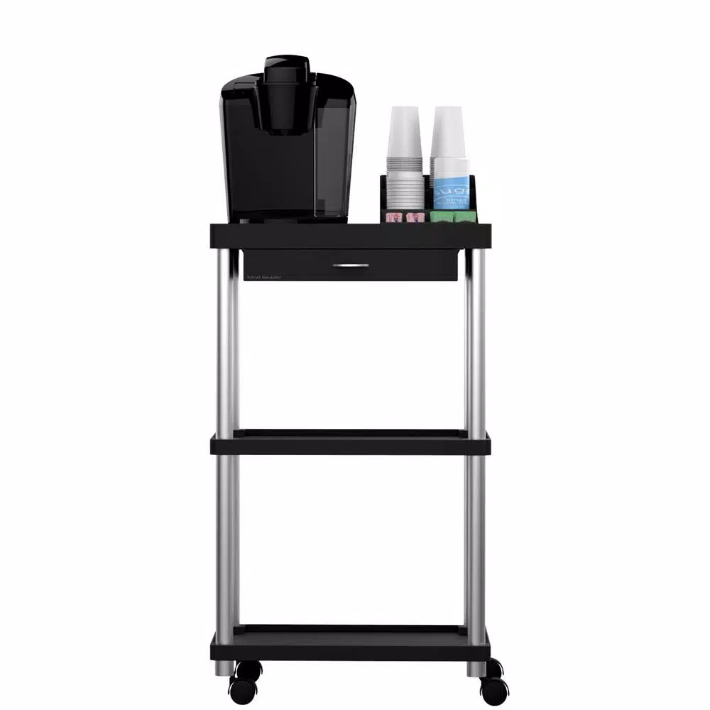 Coffee Makers Mind Reader 3-Tier 7-Compartment Rolling Black Coffee Cart 6 Coffee Makers Mind Reader 3-Tier 7-Compartment Rolling Black Coffee Cart - Image 4