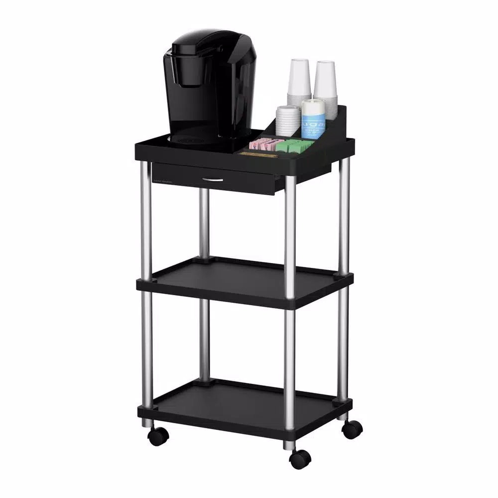 Coffee Makers Mind Reader 3-Tier 7-Compartment Rolling Black Coffee Cart 3 Coffee Makers Mind Reader 3-Tier 7-Compartment Rolling Black Coffee Cart