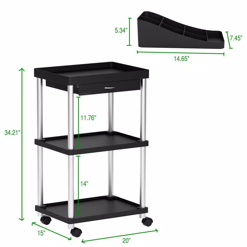 Coffee Makers Mind Reader 3-Tier 7-Compartment Rolling Black Coffee Cart 8 Coffee Makers Mind Reader 3-Tier 7-Compartment Rolling Black Coffee Cart - Image 6