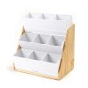 Coffee Makers Mind Reader 9-Compartment White Condiment Organizer With Wood Base 1 Coffee Makers Mind Reader 9-Compartment White Condiment Organizer With Wood Base -Costway Shop mind reader coffee accessories comp9wd wht 64 1000