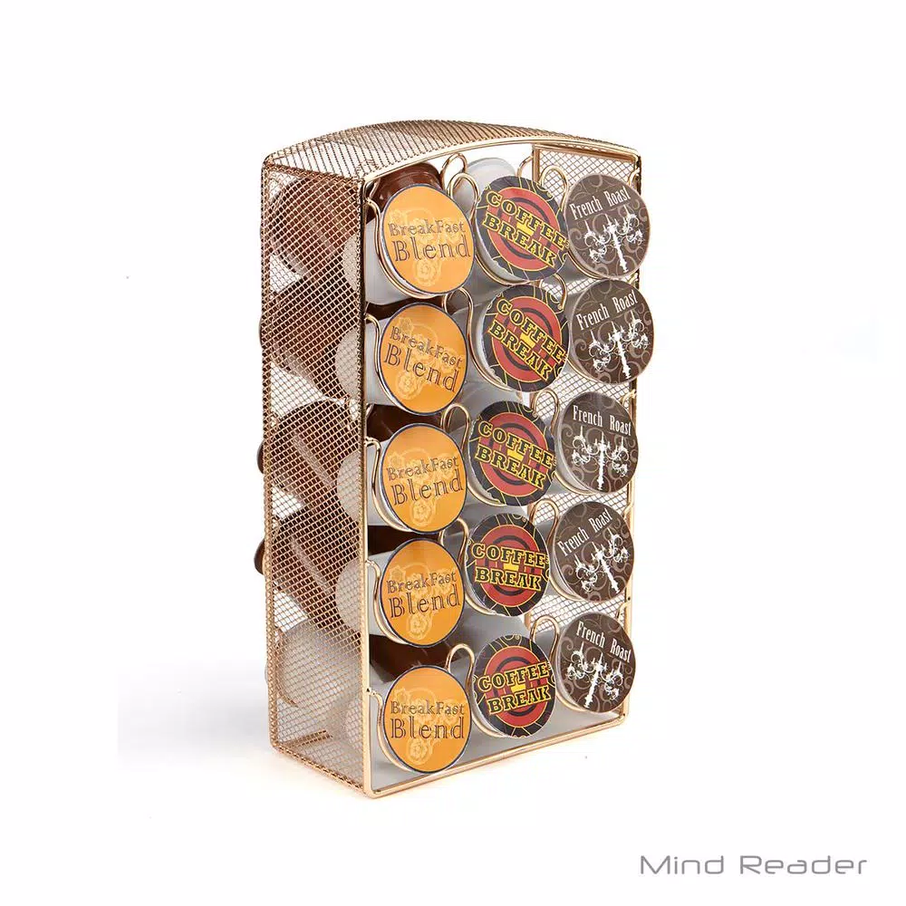 Coffee Makers Mind Reader 30-Capacity Rose Gold Mesh K-Cup Storage Rack And Coffee Pod Carousel 7 Coffee Makers Mind Reader 30-Capacity Rose Gold Mesh K-Cup Storage Rack And Coffee Pod Carousel - Image 5