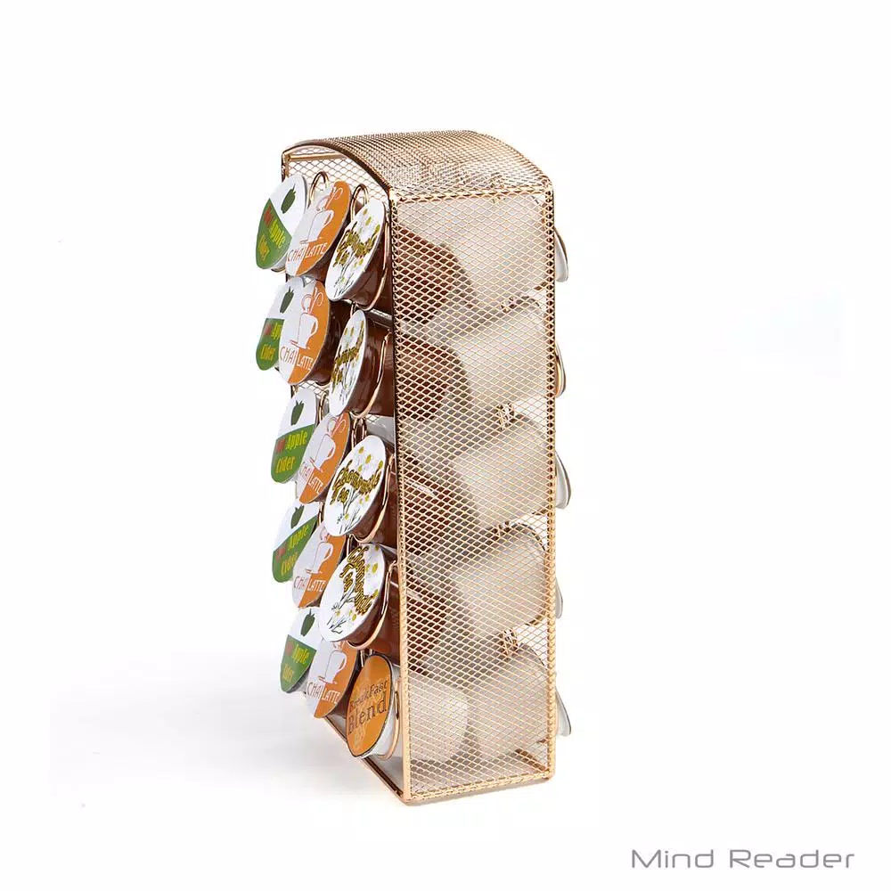 Coffee Makers Mind Reader 30-Capacity Rose Gold Mesh K-Cup Storage Rack And Coffee Pod Carousel 4 Coffee Makers Mind Reader 30-Capacity Rose Gold Mesh K-Cup Storage Rack And Coffee Pod Carousel - Image 2