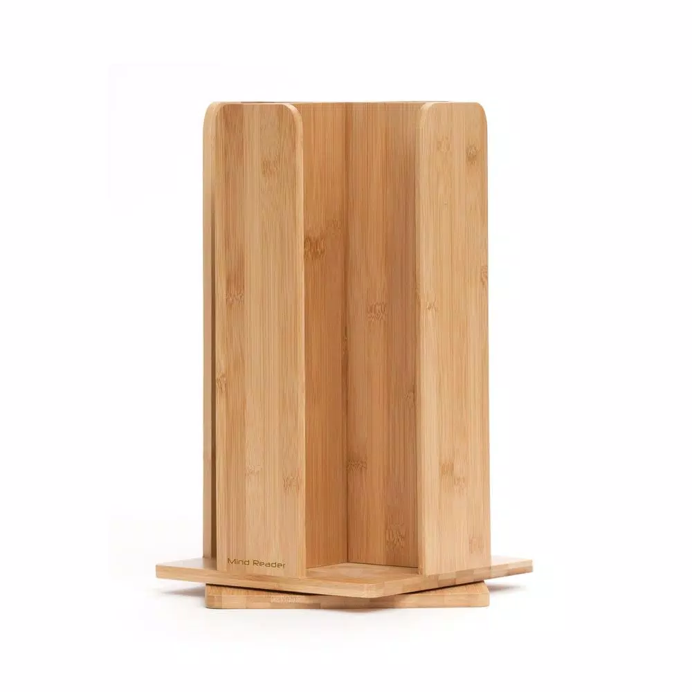 Mind Reader Tawny Bamboo Rotating Cup Holder and Lid Holder Coffee Makers Mind Reader Tawny Bamboo Rotating Cup Holder And Lid Holder -Costway Shop mind reader coffee accessories cupdispbm brn 4f 1000