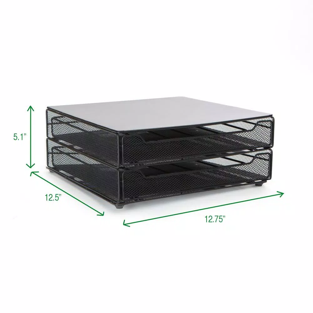 Mind Reader Mind Reader ‘ Jumbo ‘ 72 Capacity Metal Mesh Stacked Double Coffee Pod Drawer, Black Coffee Makers Mind Reader Mind Reader ‘ Jumbo ‘ 72 Capacity Metal Mesh Stacked Double Coffee Pod Drawer, Black -Costway Shop mind reader coffee accessories dbtrymesh blk fa 1000