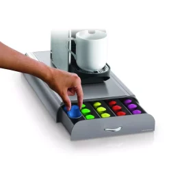 Coffee Makers Mind Reader Anchor 50-Capacity Silver Nespresso Coffee Capsule Drawer -Costway Shop mind reader coffee accessories nest3pc gry 4f 1000