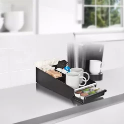 Coffee Makers Mind Reader Vesta Coffee 18-Capacity Condiment Organizer With K-Cup Storage Drawer -Costway Shop mind reader coffee accessories org01 blk 1f 1000