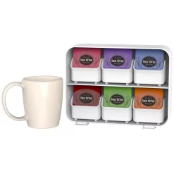 Coffee Makers Mind Reader Clutch 6-Drawer 90-Bag White Tea Bag Holder -Costway Shop mind reader coffee accessories stborg wht 44 1000