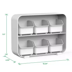 Coffee Makers Mind Reader Clutch 6-Drawer 90-Bag White Tea Bag Holder -Costway Shop mind reader coffee accessories stborg wht fa 1000
