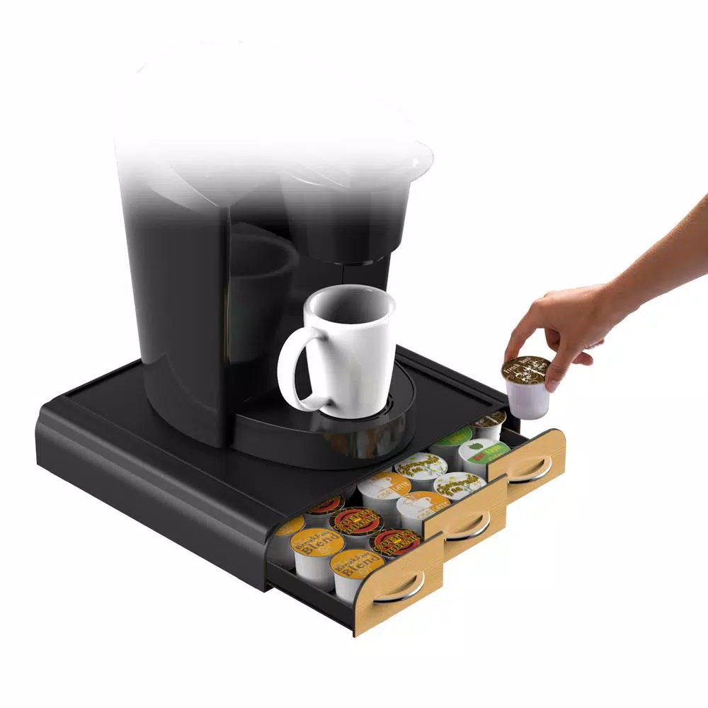 Coffee Makers Mind Reader Anchor 36-Capacity Black K-Cup Storage Drawer With Wood Veneer 4 Coffee Makers Mind Reader Anchor 36-Capacity Black K-Cup Storage Drawer With Wood Veneer - Image 2