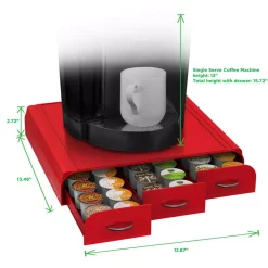 Coffee Makers Mind Reader Anchor 36-Capacity Red K-Cup Storage Drawer -Costway Shop mind reader coffee accessories tray6 red 44 1000