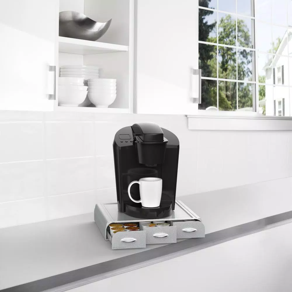 Mind Reader 36 Capacity K-Cup, Dolce Gusto, CBTL, Verismo, Single Serve Coffee Pod Holder Drawer, Silver Coffee Makers Mind Reader 36 Capacity K-Cup, Dolce Gusto, CBTL, Verismo, Single Serve Coffee Pod Holder Drawer, Silver -Costway Shop mind reader coffee accessories tray6 sil 31 1000
