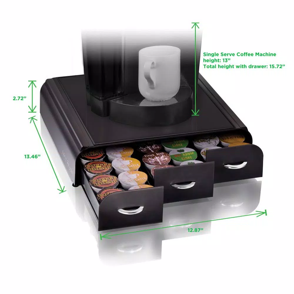Mind Reader Anchor 36-Capacity Black K-Cup Storage Drawer Coffee Makers Mind Reader Anchor 36-Capacity Black K-Cup Storage Drawer -Costway Shop mind reader coffee accessories try01 blk a0 1000