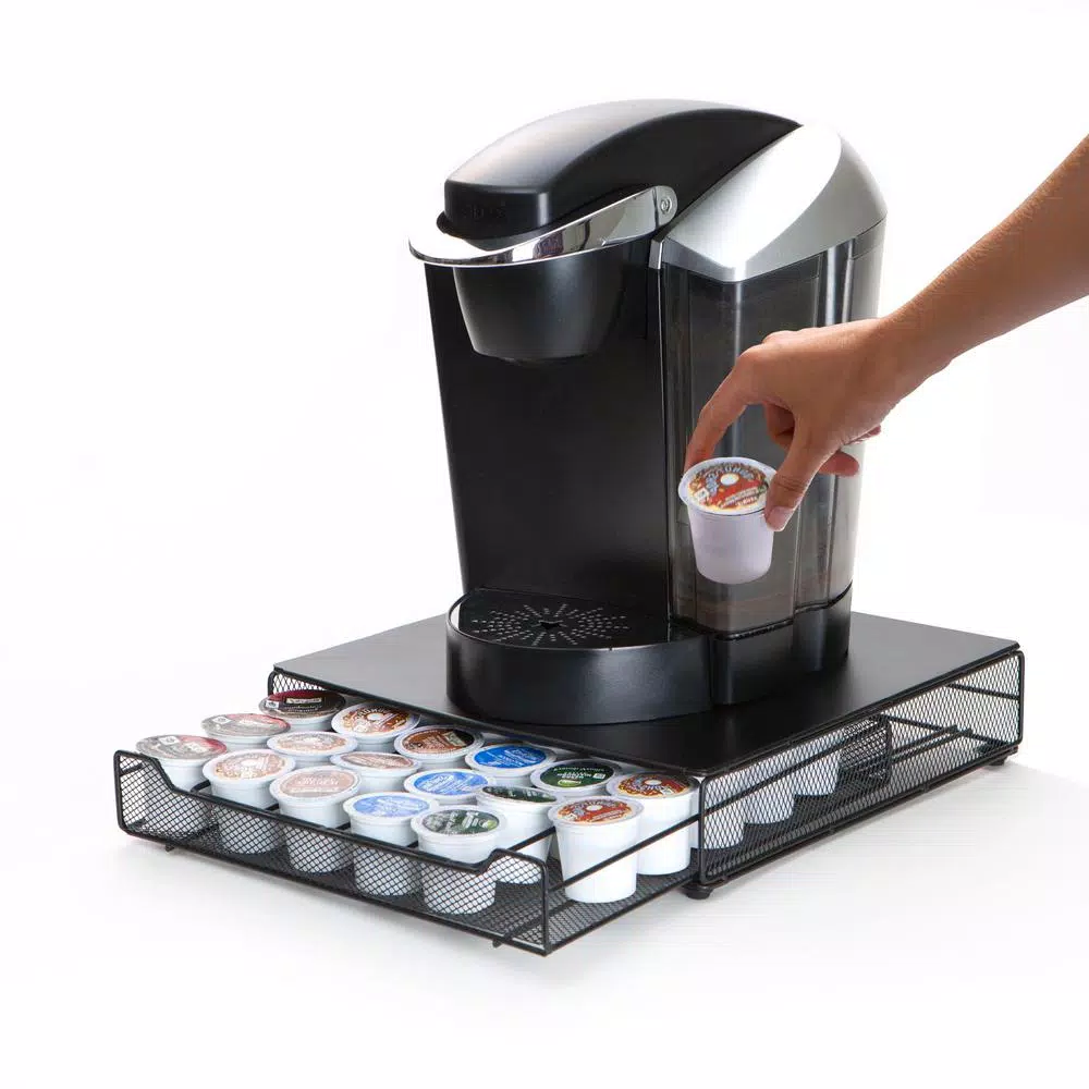 Mind Reader Bam 36-Capacity Metal Mesh Coffee Pod Drawer in Black Coffee Makers Mind Reader Bam 36-Capacity Metal Mesh Coffee Pod Drawer In Black -Costway Shop mind reader coffee accessories trymesh blk 76 1000