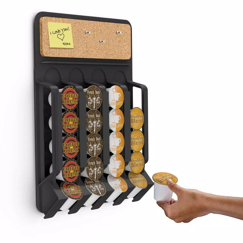 Mind Reader Mounty 20-Capacity Wall Mounted Black K-Cup Dispenser Coffee Makers Mind Reader Mounty 20-Capacity Wall Mounted Black K-Cup Dispenser -Costway Shop mind reader coffee accessories wmnt blk 76 1000