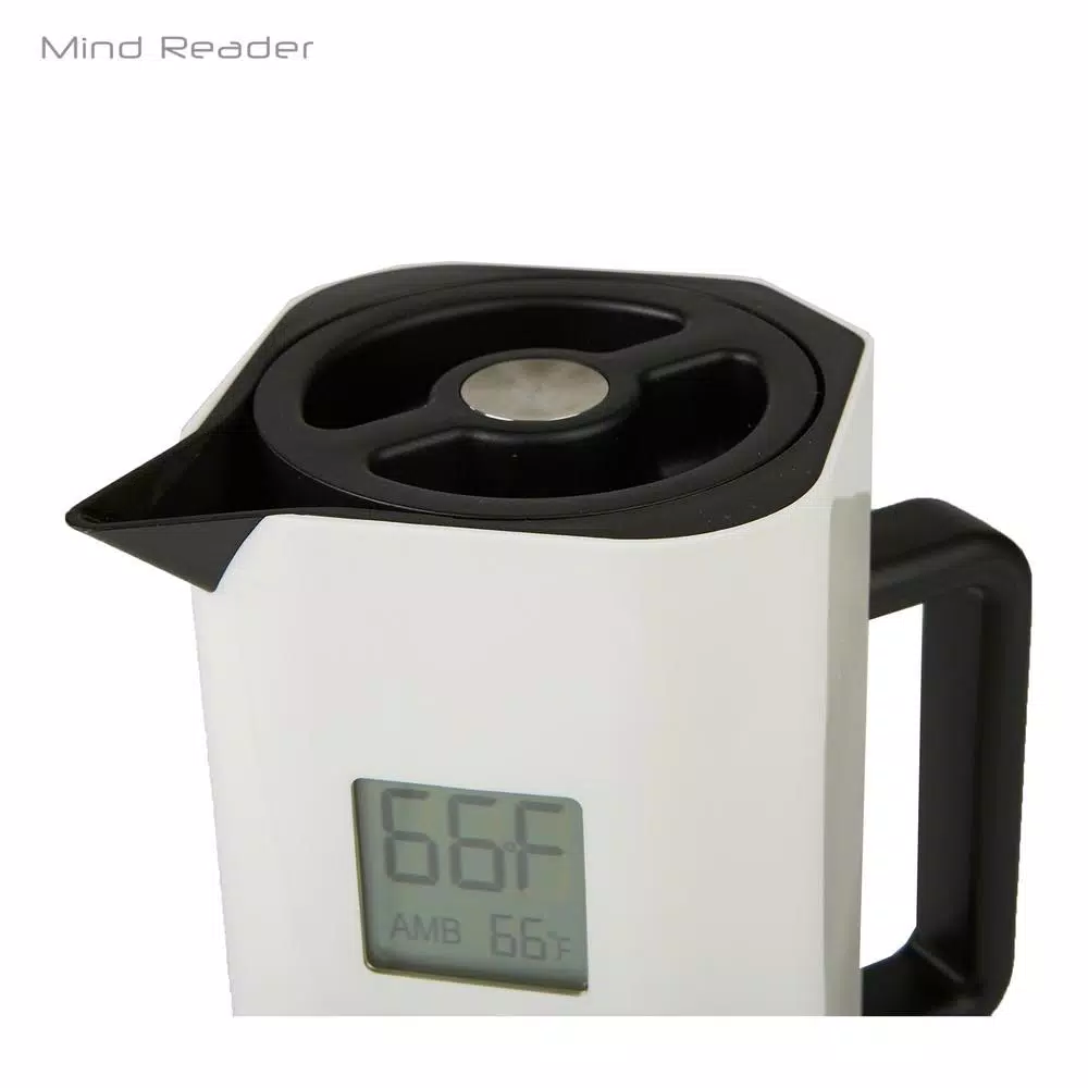 Mind Reader White 4-Cup Double Wall Thermal Coffee Carafe with Temperature Display Coffee Makers Mind Reader White 4-Cup Double Wall Thermal Coffee Carafe With Temperature Display -Costway Shop mind reader coffee carafes tempitch wht 44 1000