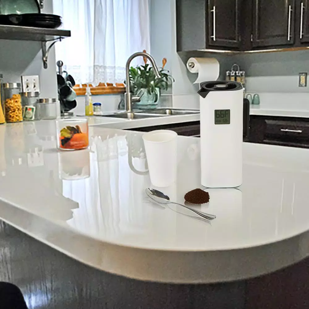 Mind Reader White 4-Cup Double Wall Thermal Coffee Carafe with Temperature Display Coffee Makers Mind Reader White 4-Cup Double Wall Thermal Coffee Carafe With Temperature Display -Costway Shop mind reader coffee carafes tempitch wht 64 1000