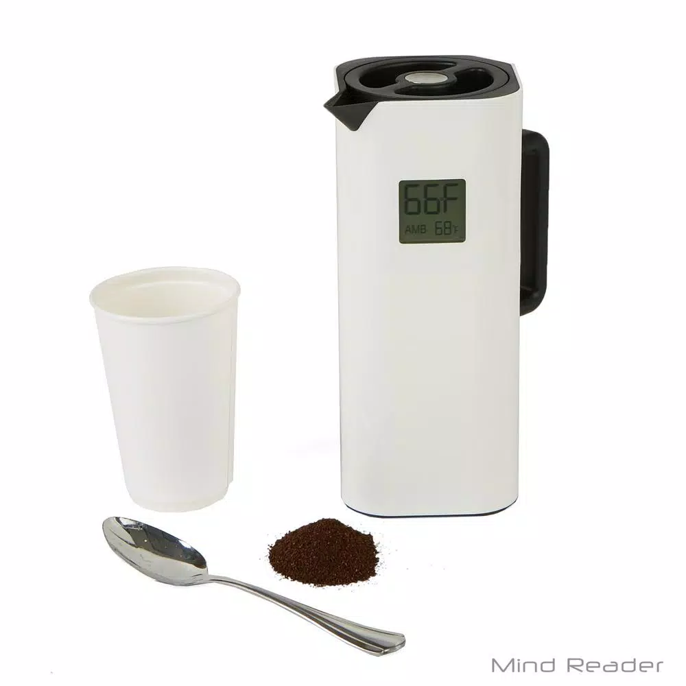 Mind Reader White 4-Cup Double Wall Thermal Coffee Carafe with Temperature Display Coffee Makers Mind Reader White 4-Cup Double Wall Thermal Coffee Carafe With Temperature Display -Costway Shop mind reader coffee carafes tempitch wht c3 1000