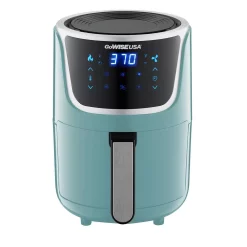 Air Fryers GoWISE USA 1. 7- Qt. , 2.0 Qt. Max Mint/Silver Electric Mini Air Fryer With Digital Touchscreen + Recipe Book 6 Air Fryers GoWISE USA 1. 7- Qt. , 2.0 Qt. Max Mint/Silver Electric Mini Air Fryer With Digital Touchscreen + Recipe Book -Costway Shop mint silver gowise usa air fryers gw22974 fa 1000