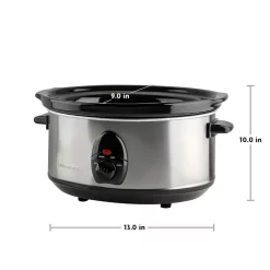 Cookers Ovente 3.7 Qt. Stainless Steel Electric Slow Cooker With Heat-Tempered Glass Lid, Adjustable Temperature Control, (SLO35ABR) -Costway Shop nickel brushed ovente slow cookers slo35abr fa 1000