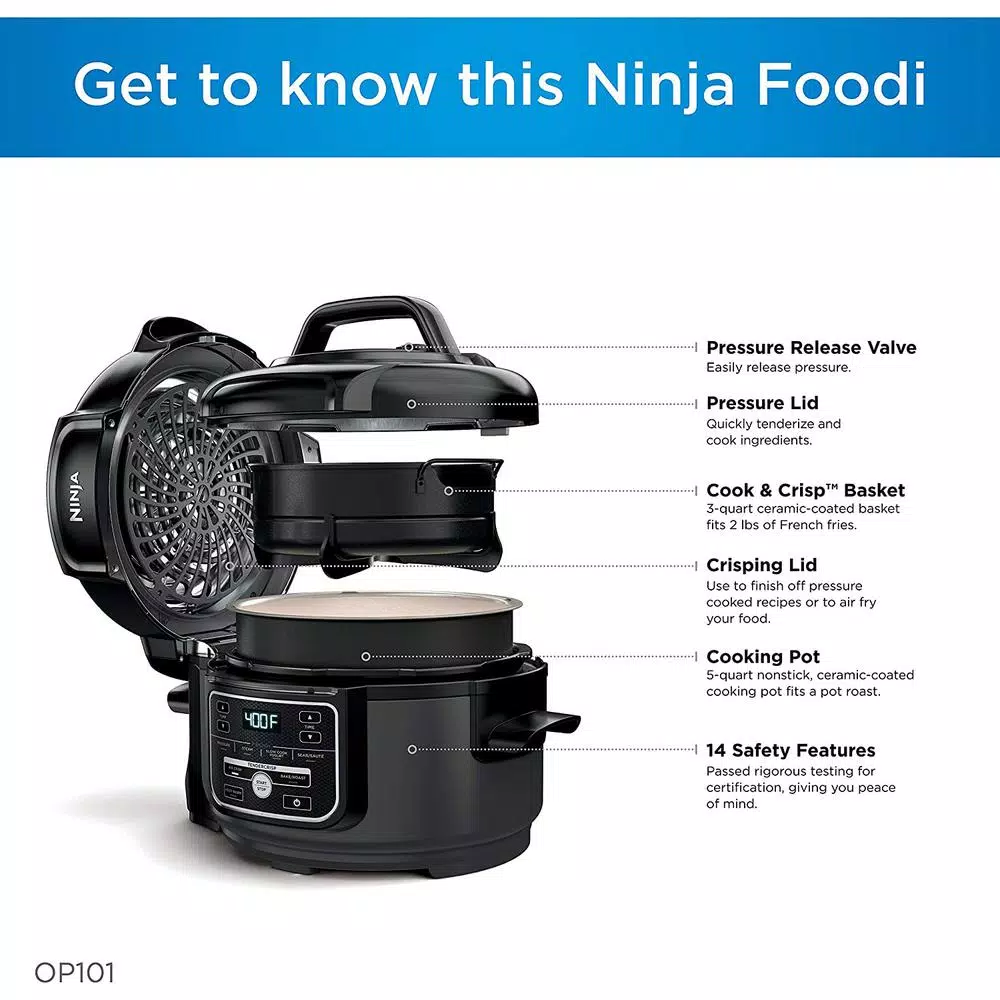 NINJA 5 qt. Black Plastic Multi-Pots with Crisping Lid Air Fryers NINJA 5 Qt. Black Plastic Multi-Pots With Crisping Lid -Costway Shop ninja air fryers op101brn 44 1000