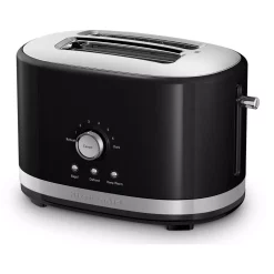 Toasters KitchenAid 2-Slice Onyx Black Wide Slot Toaster With Crumb Tray -Costway Shop onyx black kitchenaid pop up toasters kmt2116ob 4f 1000